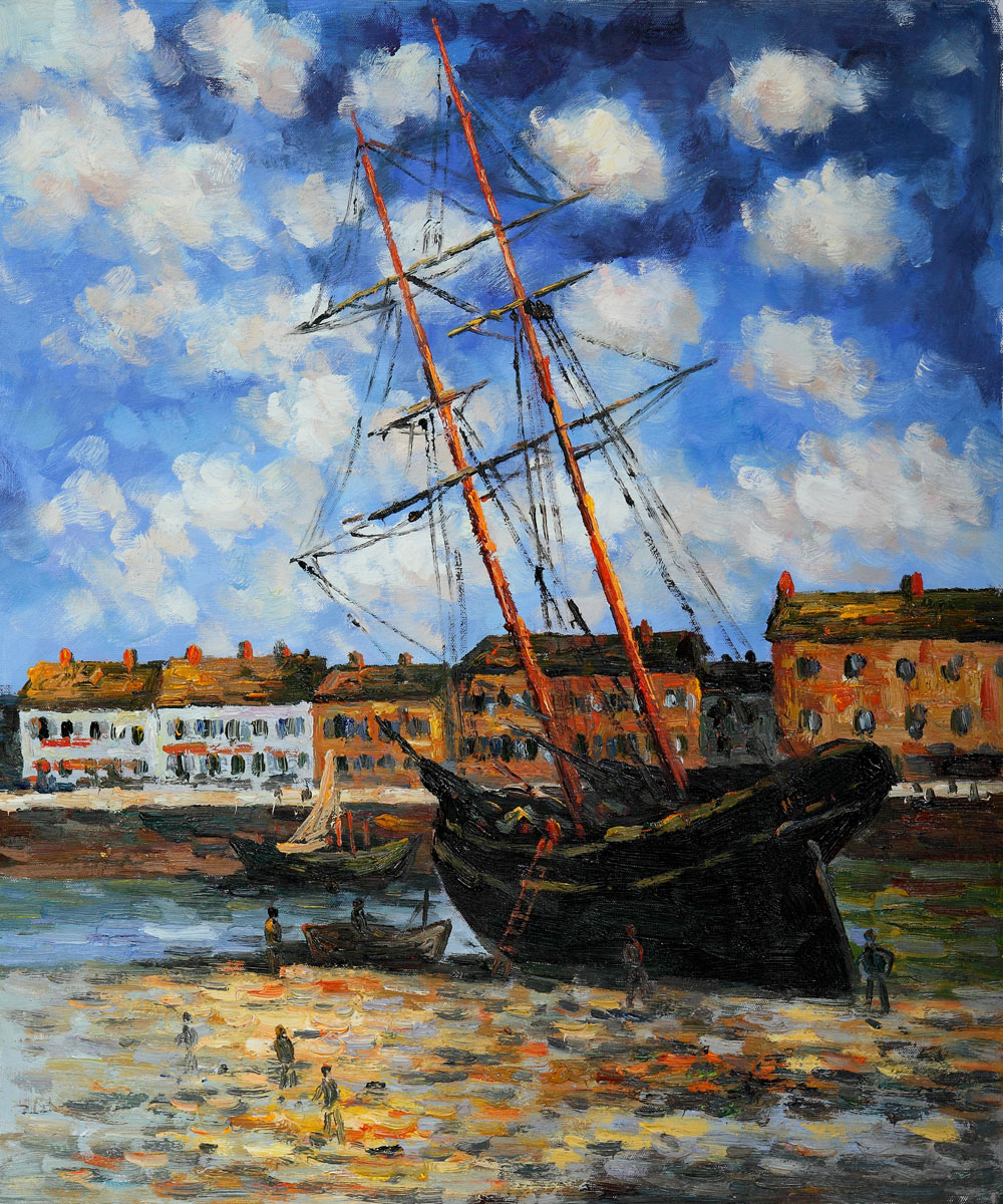 Boat At Low Tide, Fecamp 1881 - Claude Monet Painting - Click Image to Close